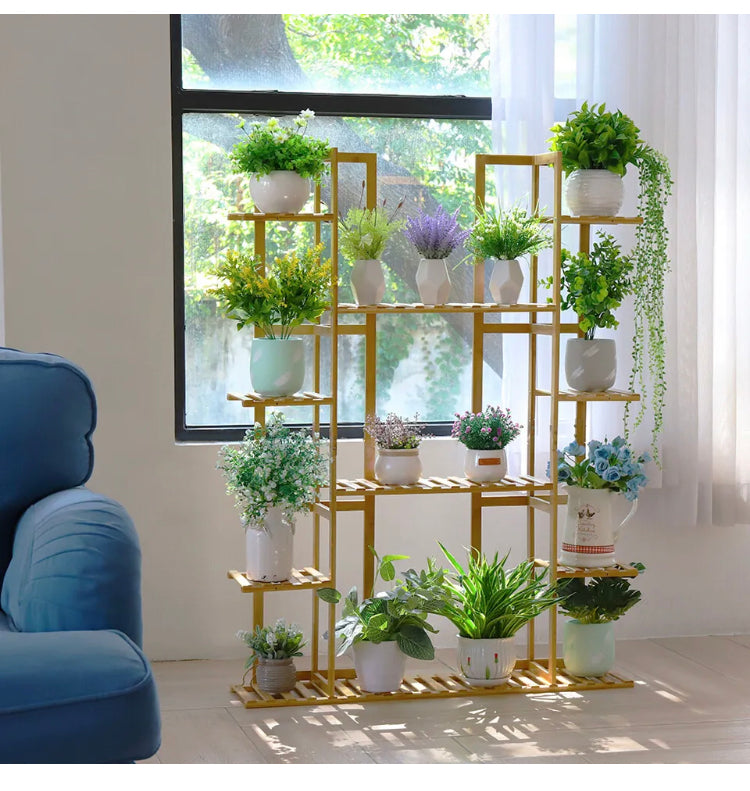 Brand new-free post Non-Burr Plant Stand Pot Flower Shelf Storage Rack Holder Garden Outdoor Indoor