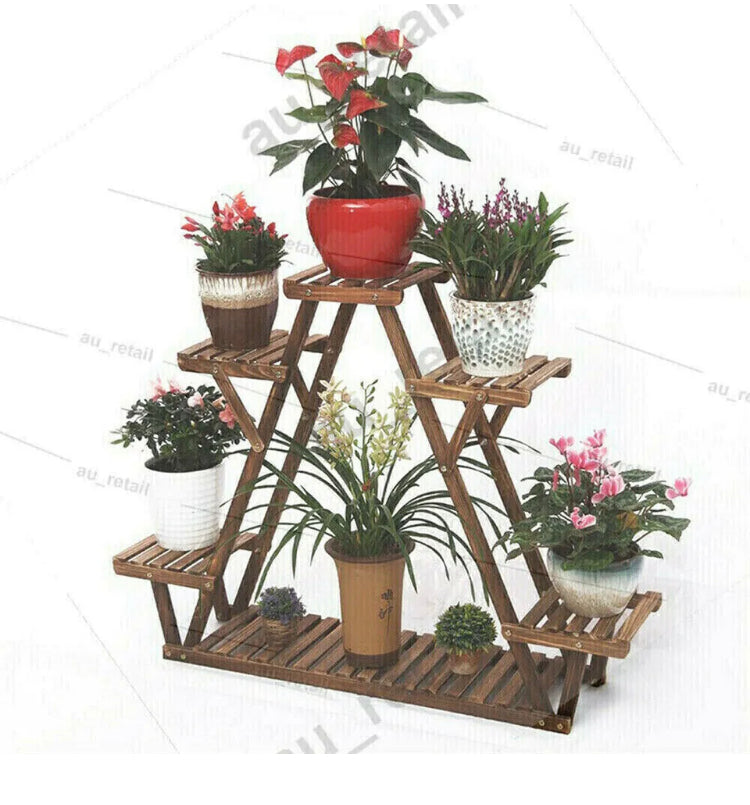 Brand new -6 Tier Plant Stand Outdoor Indoor Wooden Planter Corner Pots Rack Flower Shelf