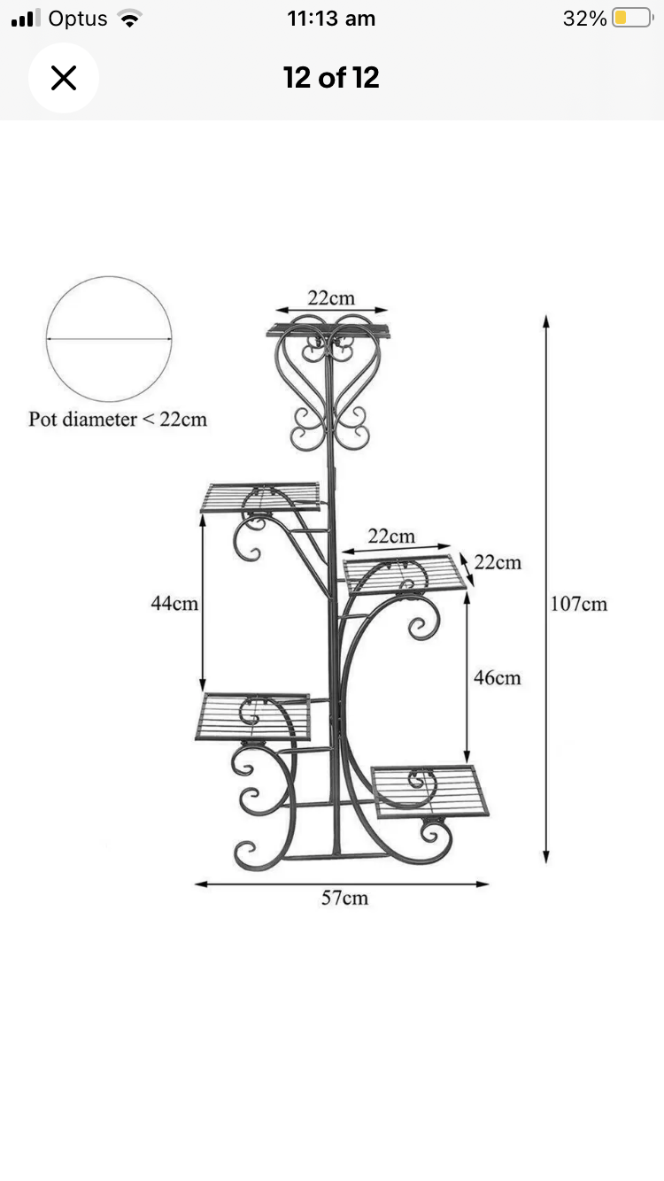 Brand new- free post 5 Tier Outdoor Metal Plant Stand Flower Planter Garden Display Holder Rack Shelf