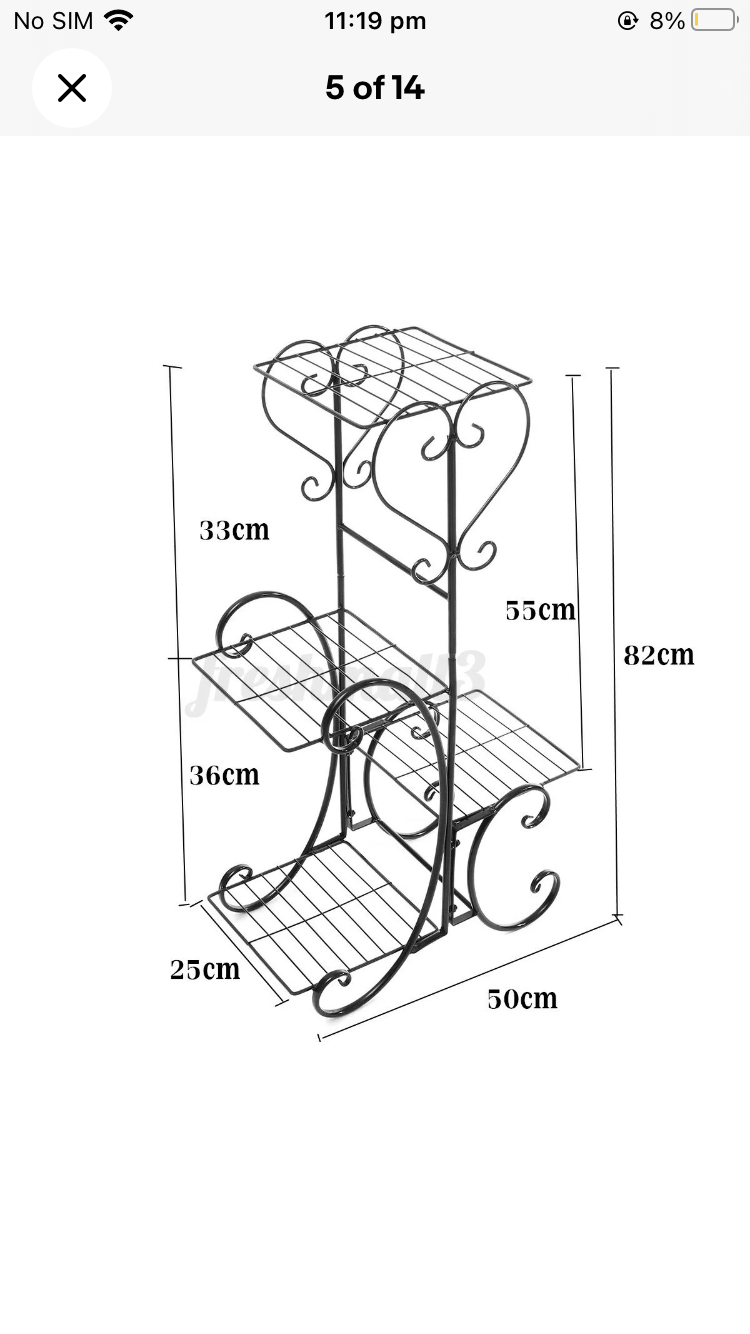 Brand new- free post Outdoor Indoor Plant Stand 4 Tier Metal Flower Pot Corner Shelf Display Garden