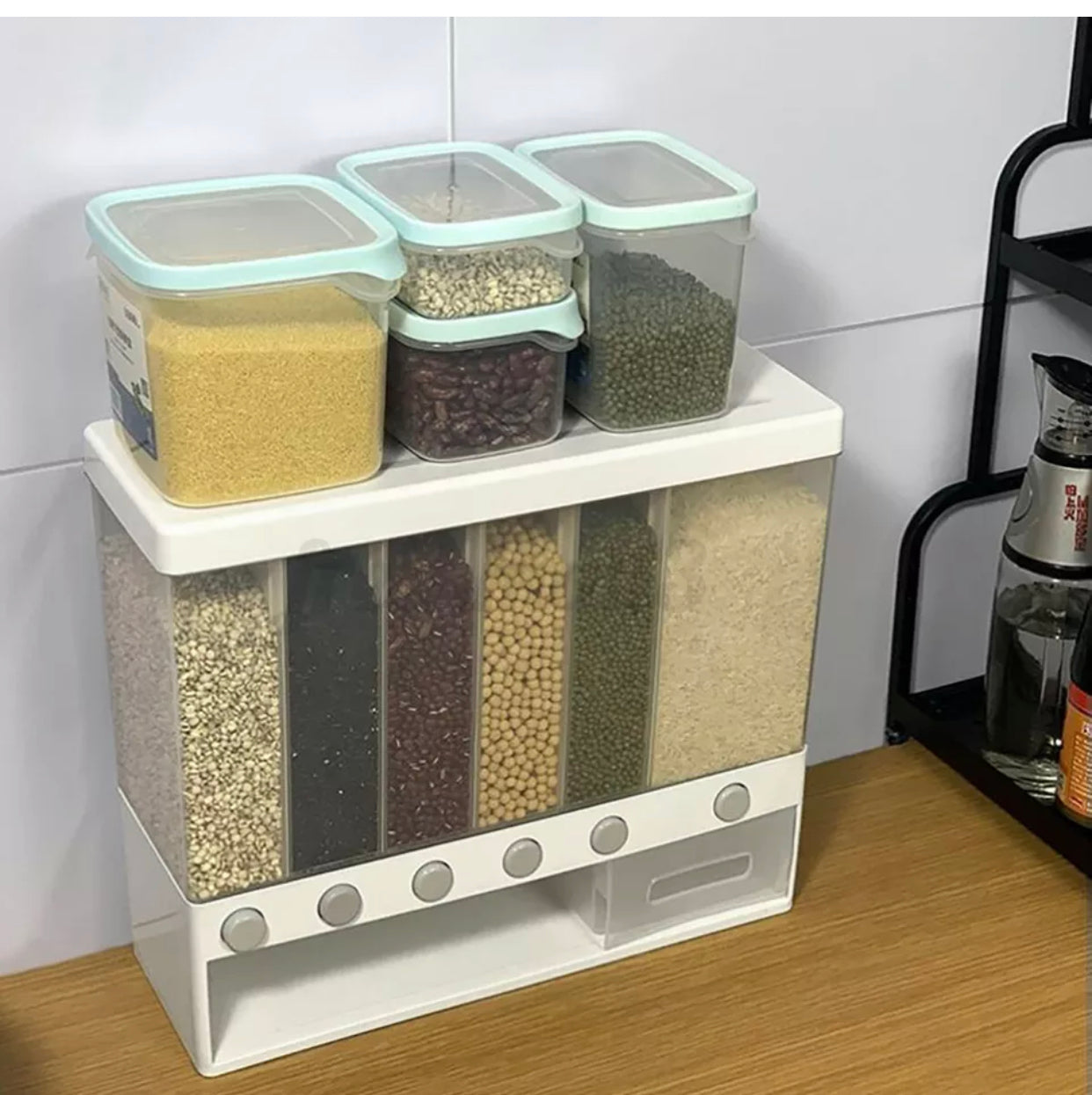 Brand new- free post 10Kg Grain Case Cereal Dispenser Storage Boxes Kitchen Food Bean Rice Container