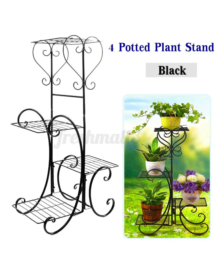 Brand new- free post Outdoor Indoor Plant Stand 4 Tier Metal Flower Pot Corner Shelf Display Garden