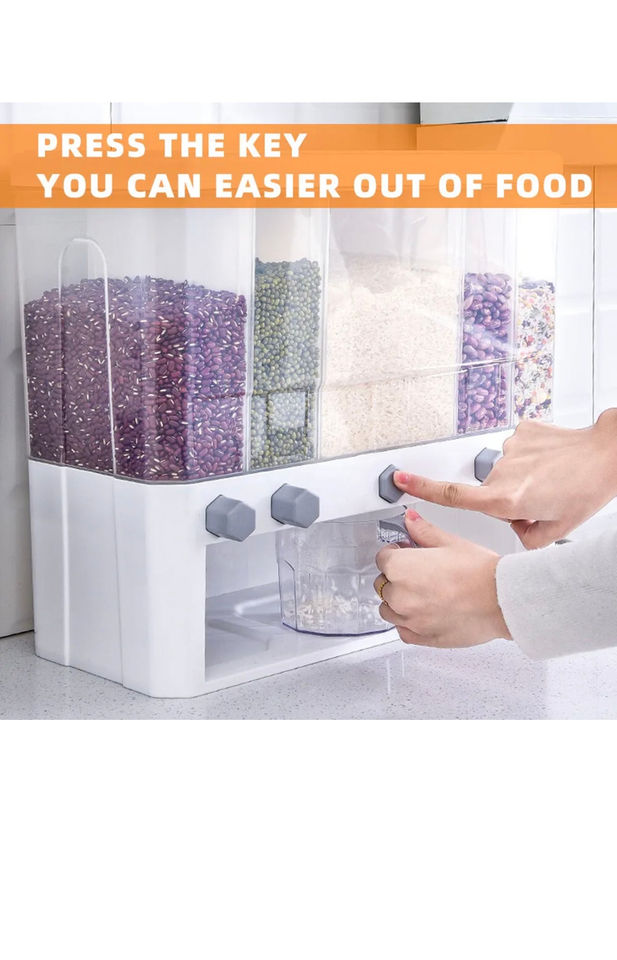 Brand new free post - 15Kg Grain Case Cereal Dispenser Storage Box Kitchen Food Rice Container Wall