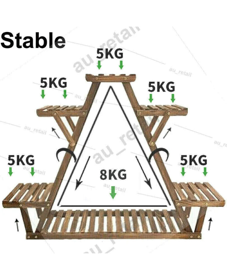 Brand new -6 Tier Plant Stand Outdoor Indoor Wooden Planter Corner Pots Rack Flower Shelf