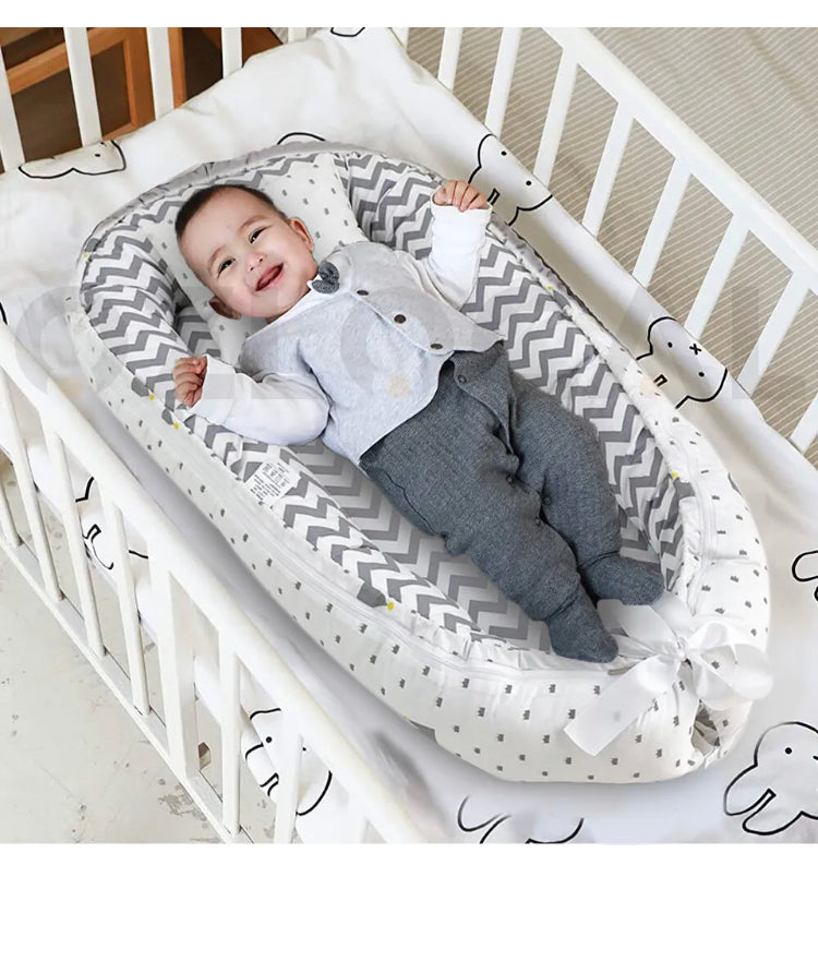 Brand new-free post Baby Nest Bed Lounger Sleeping Portable Pillow Newborn Bassinet Crib Cot 2 Sides