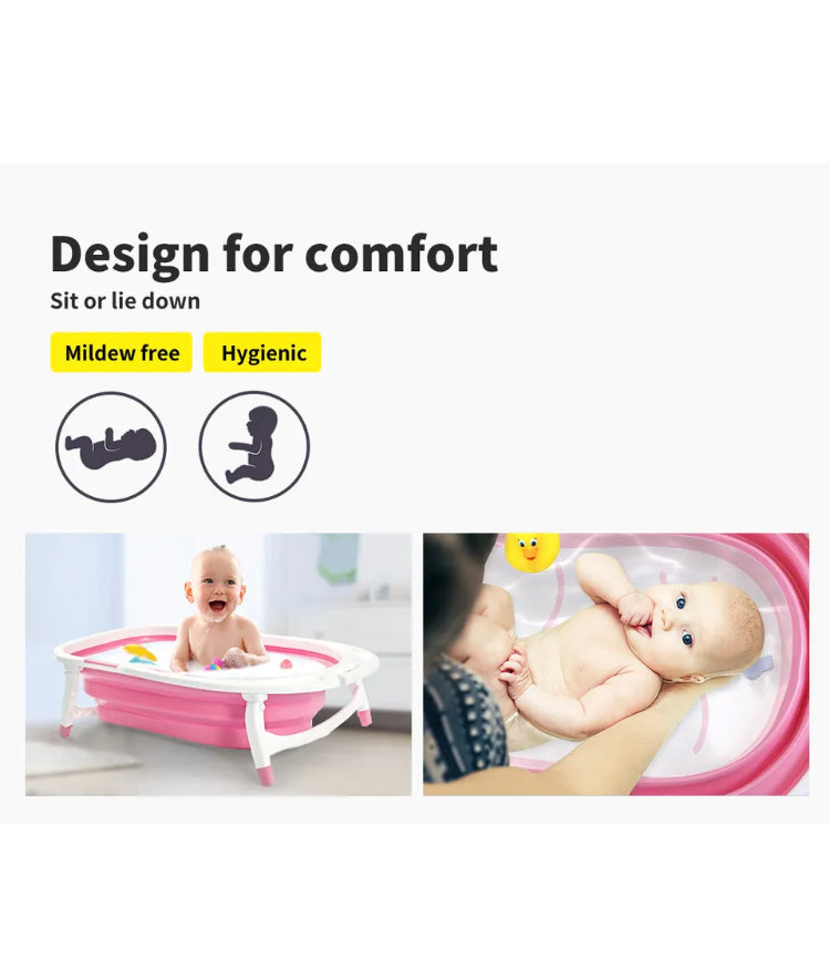 Brand new- free post Baby Bath Tub Infant Toddlers Foldable Bathtub Folding Safety Bathing Shower