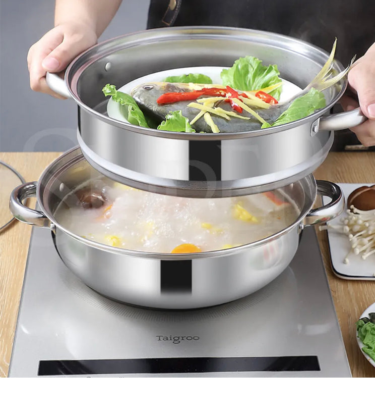 Brand new-free post 3 Tier Stainless Steel Steamer Meat Vegetable Cooking Steam Pot Kitchen Tool