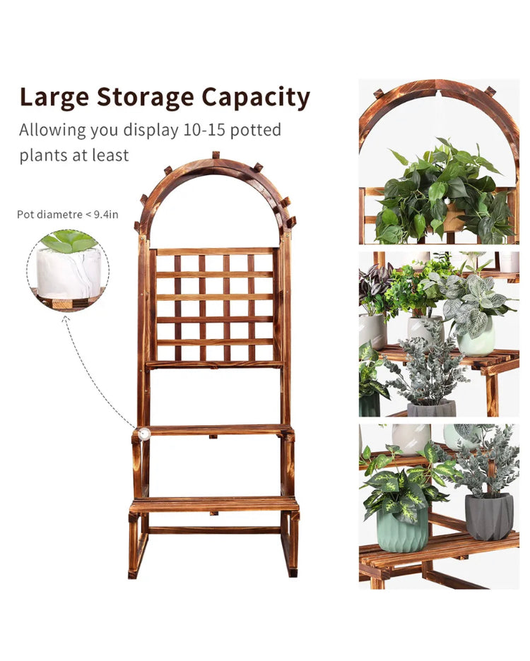 Brand new- free post Outdoor Indoor XL Large Plant Stand Arched Top Flower Planter Hanging Shelf Rack