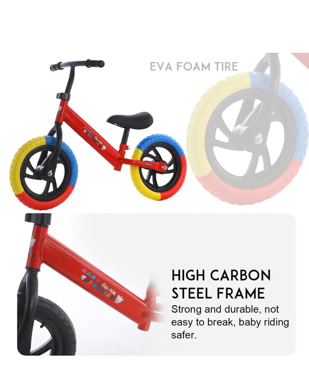 Brand new- Kids Balance Bike Ride On Toys Push Bicycle Wheels Toddler Baby 12" Child Bikes