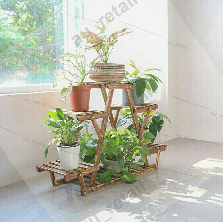 Brand new -6 Tier Plant Stand Outdoor Indoor Wooden Planter Corner Pots Rack Flower Shelf