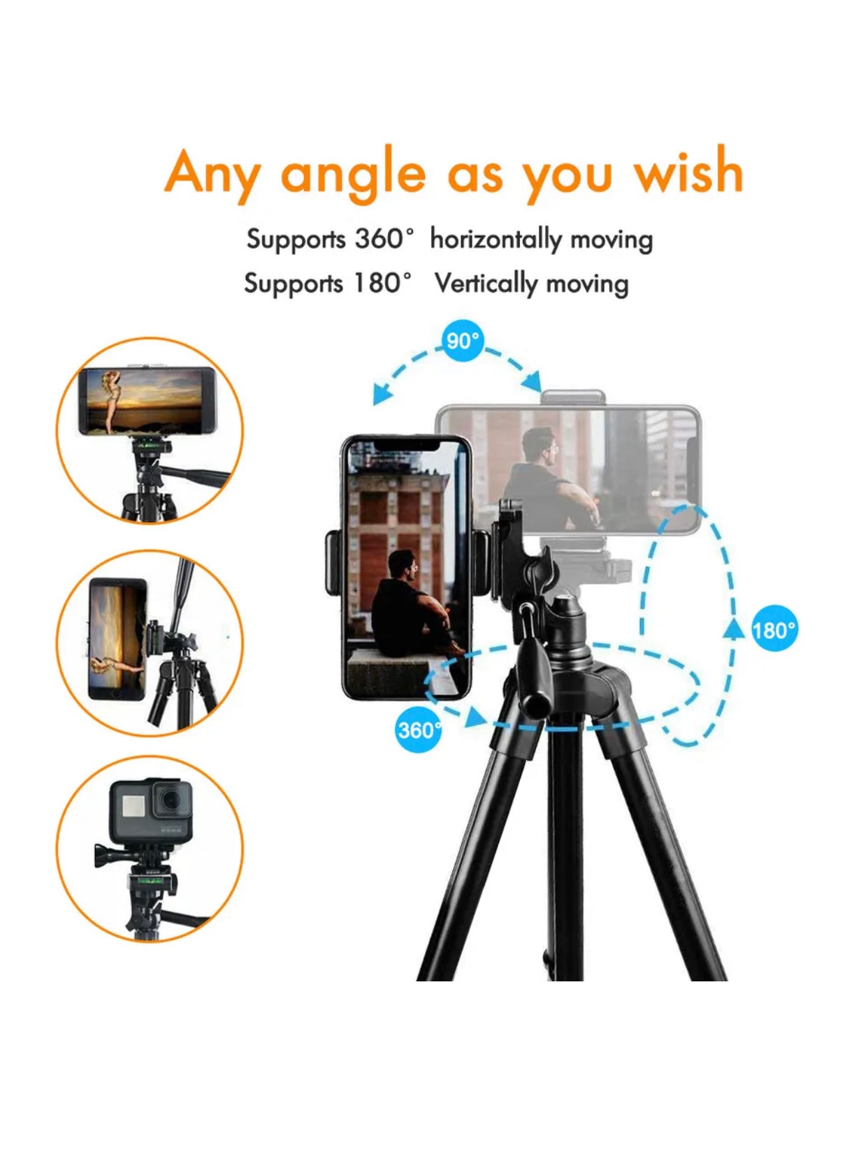 Brand new- free post Professional Camera Tripod Stand Mount Phone Holder For iPhone DSLR Travel AU