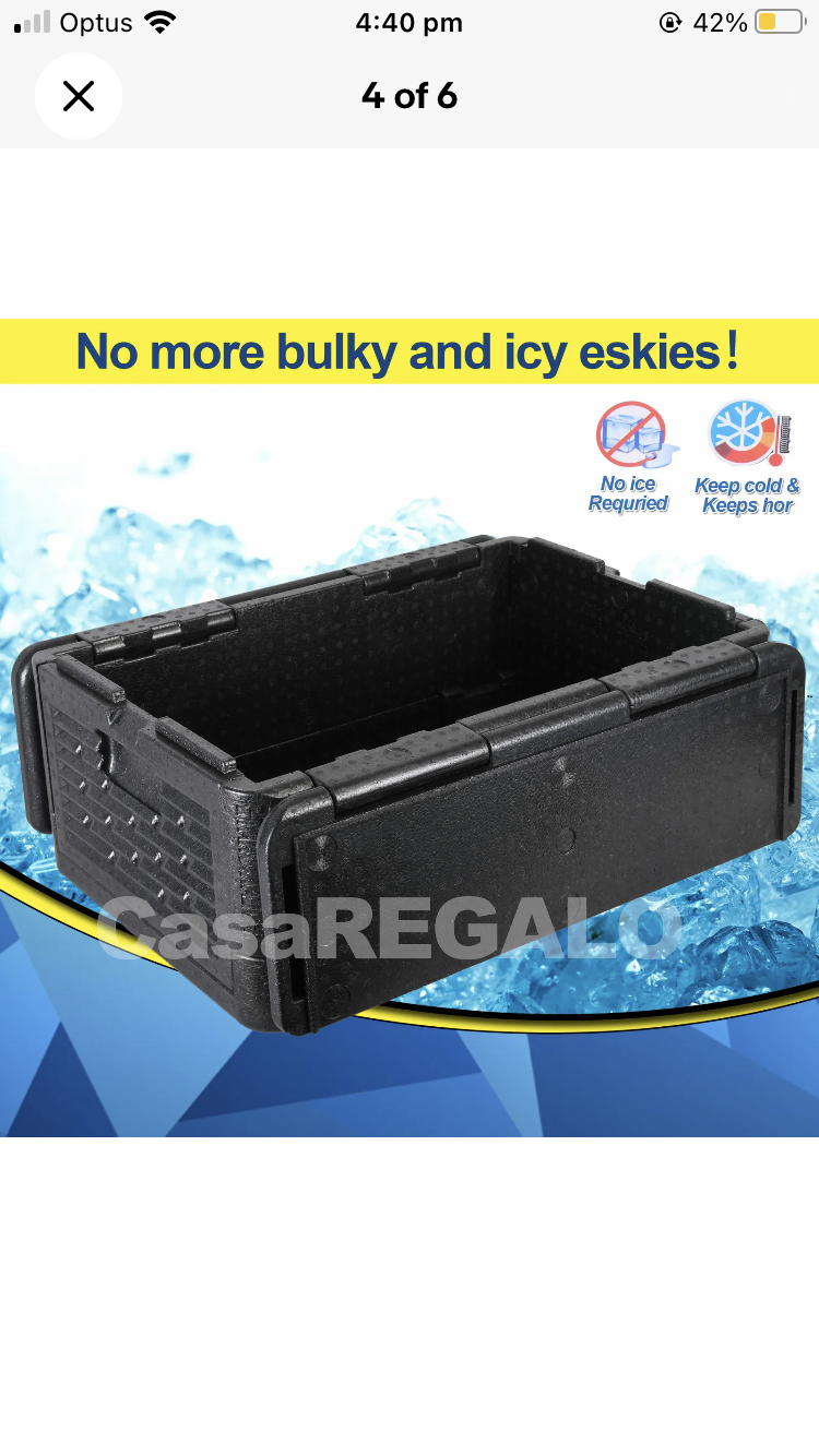 Brand new- free post CHILL CHEST LIGHTWEIGHT ICE FREE COOLER KEEPS FOOD DRINK HOT COLD FOLDABLE UPP