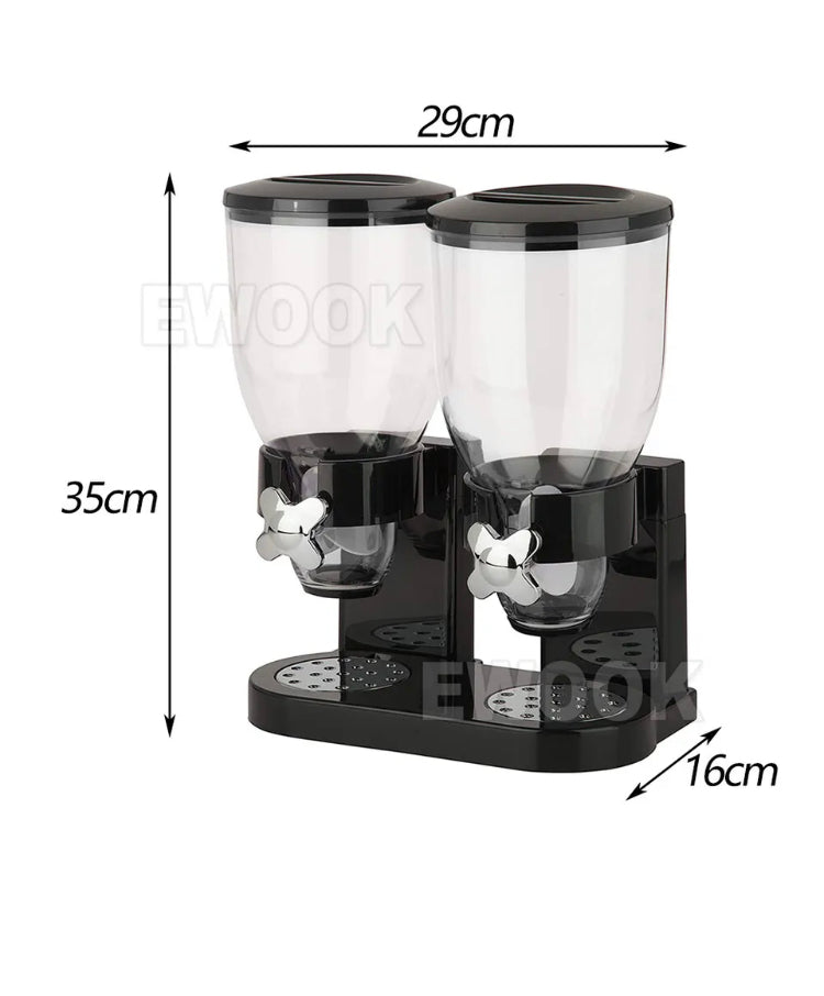 Brand new-free post Double Cereal Dispenser Dry Food Grains Containers Nuts Storage Box Dispensers