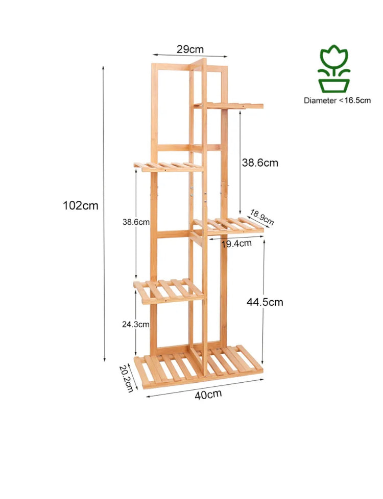 Brand new- free post Premium Bamboo Tall Plant Stand Corner Flower Holder Display Shelf IndoorOutdoor