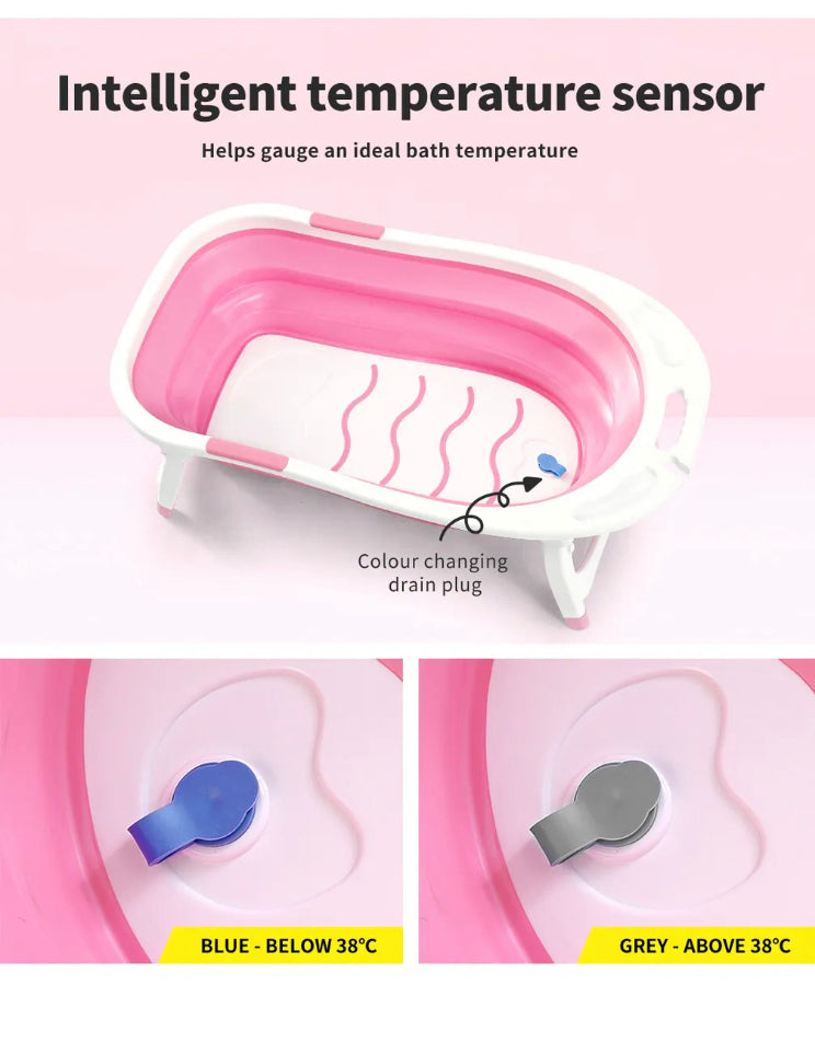 Brand new- free post Baby Bath Tub Infant Toddlers Foldable Bathtub Folding Safety Bathing Shower