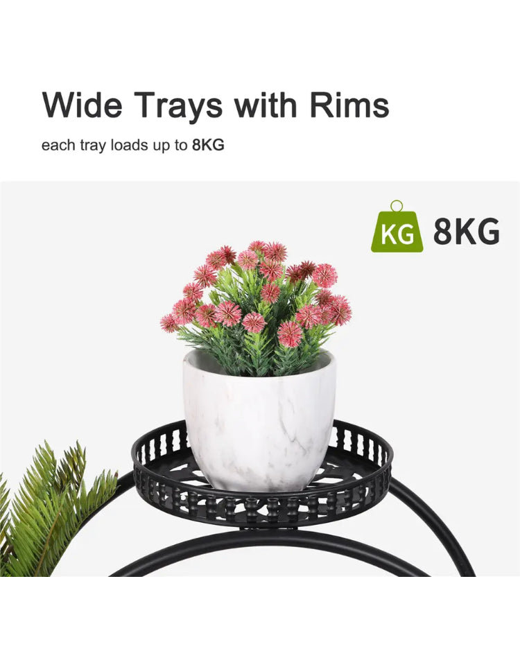 Brand new free post-4 Layer 6 Pots Flower Holder Plant Stand Shelf 4-Wheel Free Moving Rack Balcony