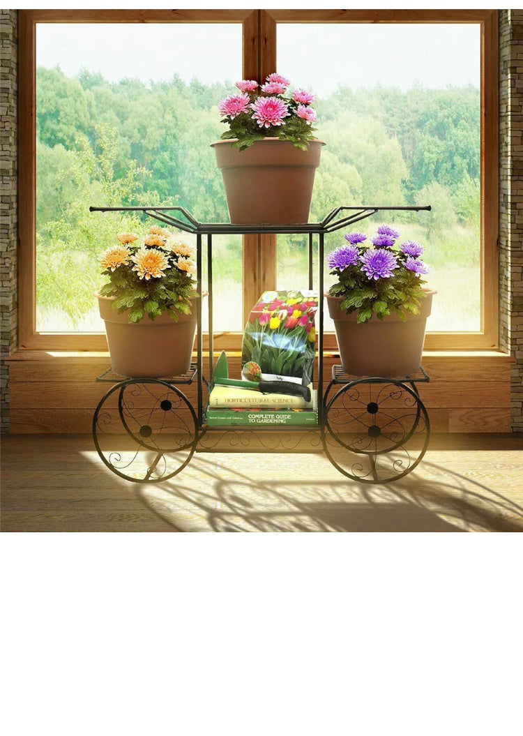 Brand new- free post 6 Tiers Garden Cart Stand & Flower Pot Plant Holder Display Rack Parisian Style