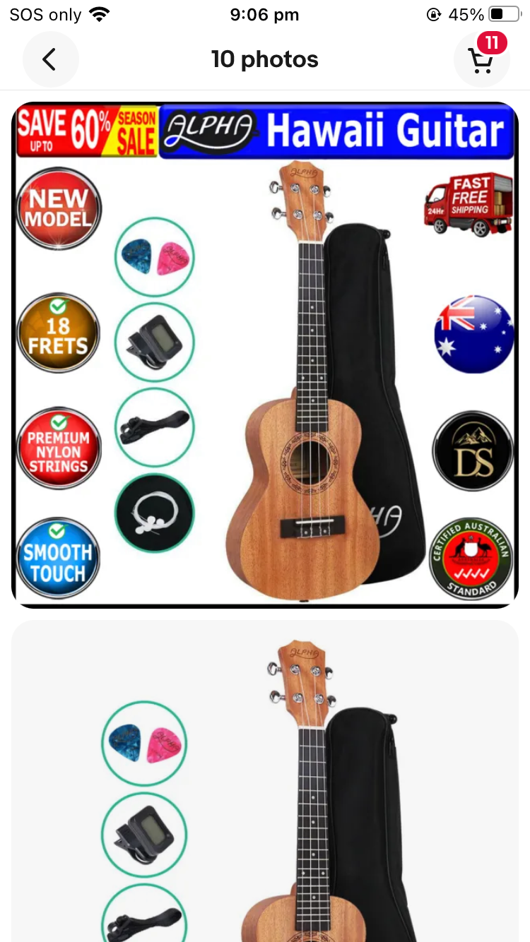 Brand new- free post ALPHA 23 Inch Concert Ukulele Mahogany Ukeleles Uke Hawaii Guitar With Cover