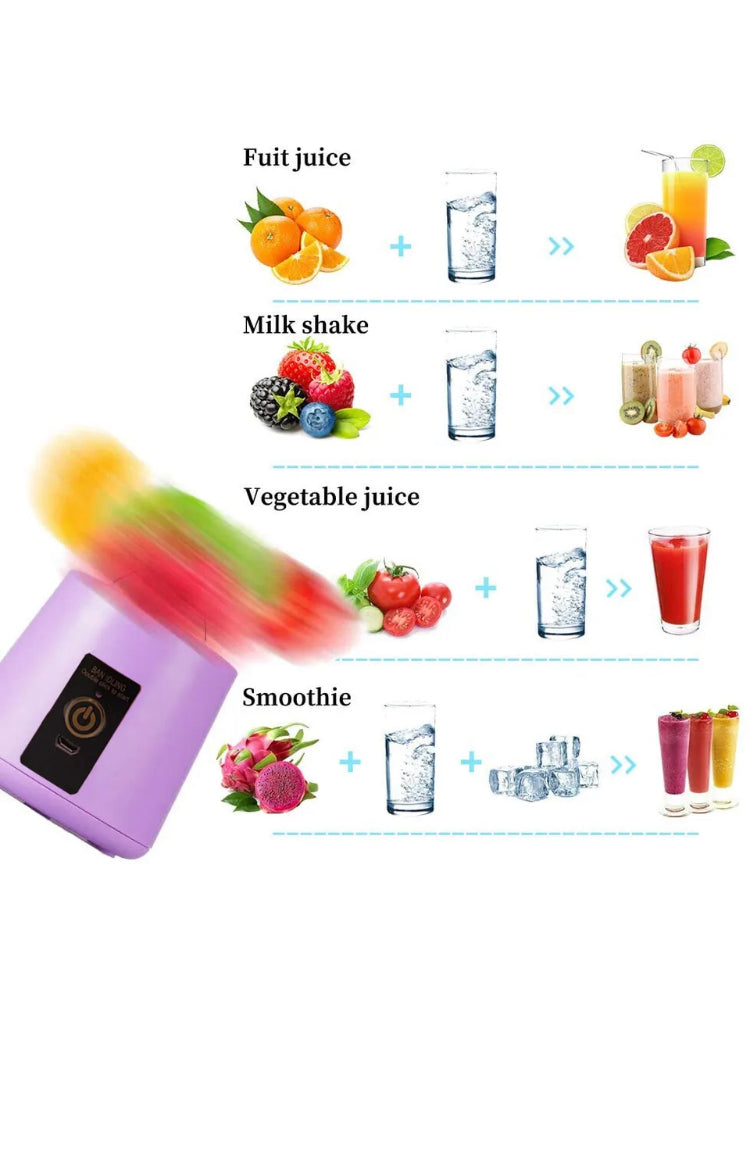 Brand new- free post Rechargeable PORTABLE USB ELECTRIC FRUIT JUICER SMOOTHIE BLENDER TRAVEL BOTTLE