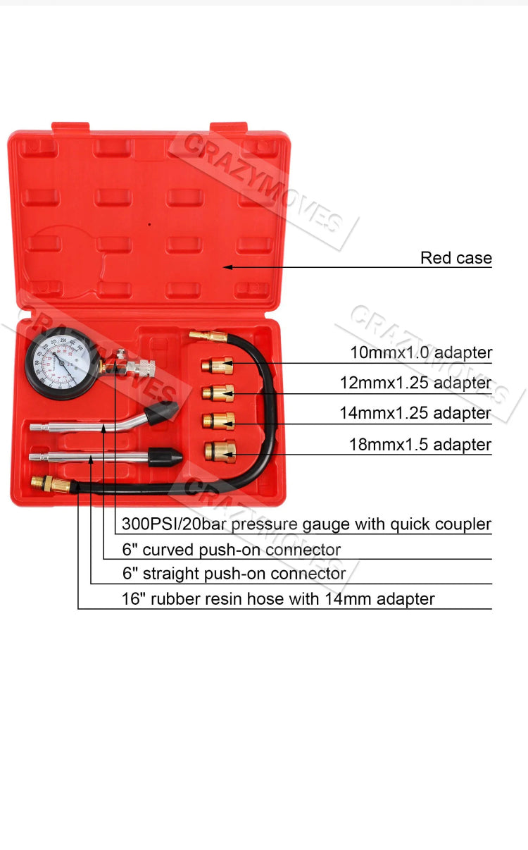 Brand new- free post Petrol Engine Compression Tester Kit Tool Set For Automotives Motorcycle