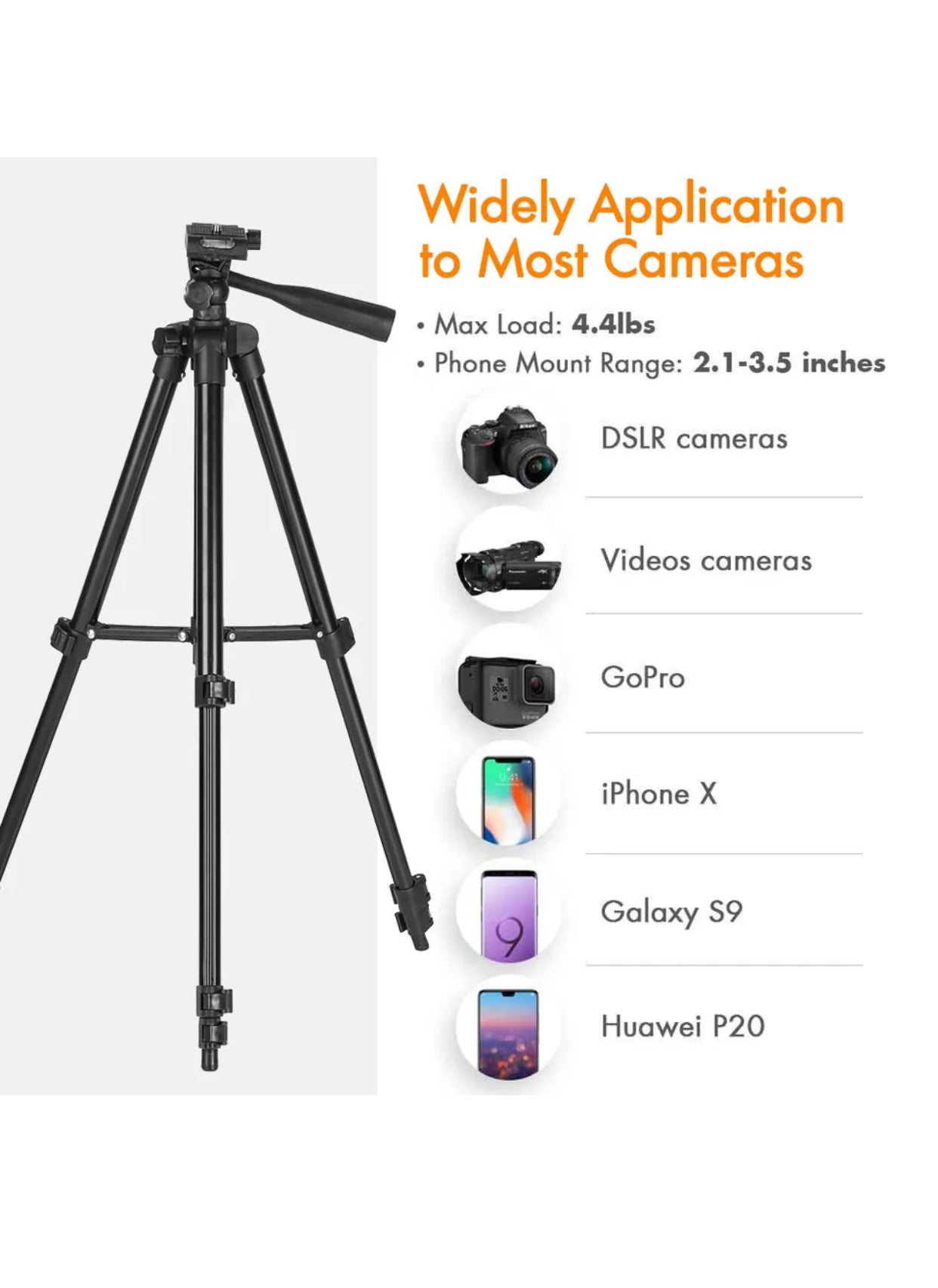 Brand new- free post Professional Camera Tripod Stand Mount Phone Holder For iPhone DSLR Travel AU