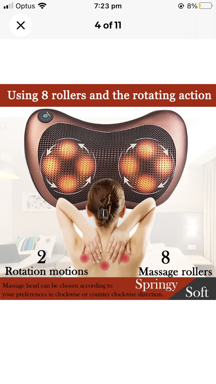 Brand new- free post Home Car Shiatsu Massage Pillow Massager Cushion Neck Back Shoulder Body Relief