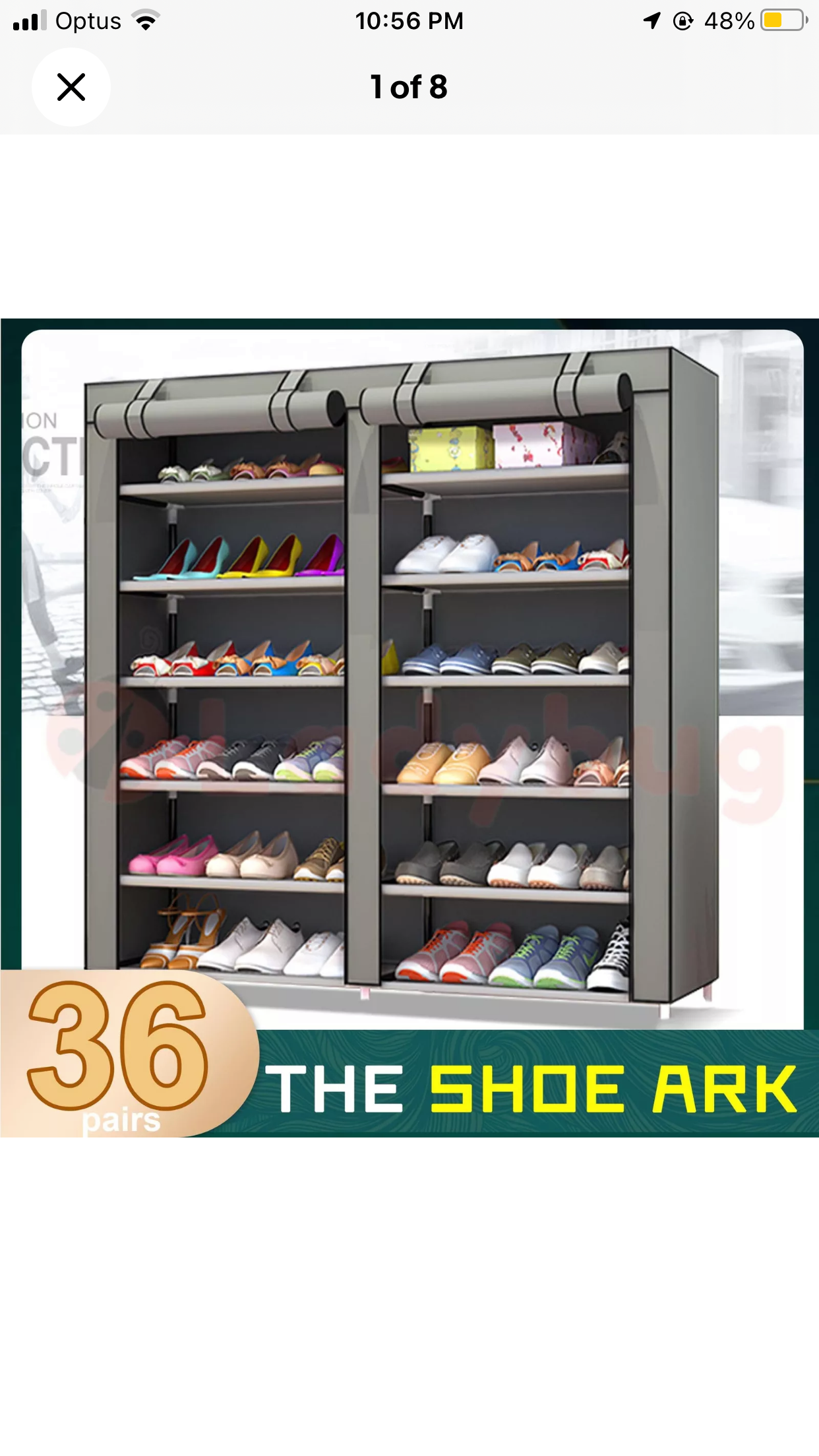 Double shoe rack with cover