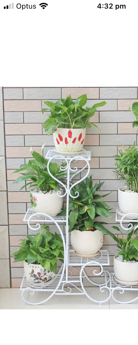 Brand new- free post white 4 tier plant stand