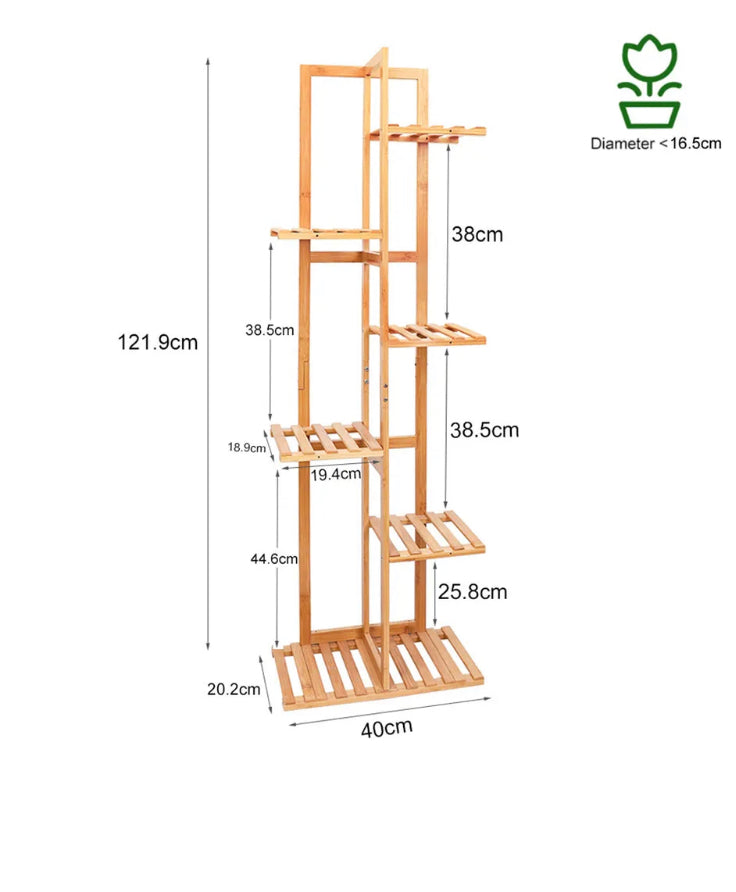 Brand new- free post Premium Bamboo Tall Plant Stand Corner Flower Holder Display Shelf IndoorOutdoor