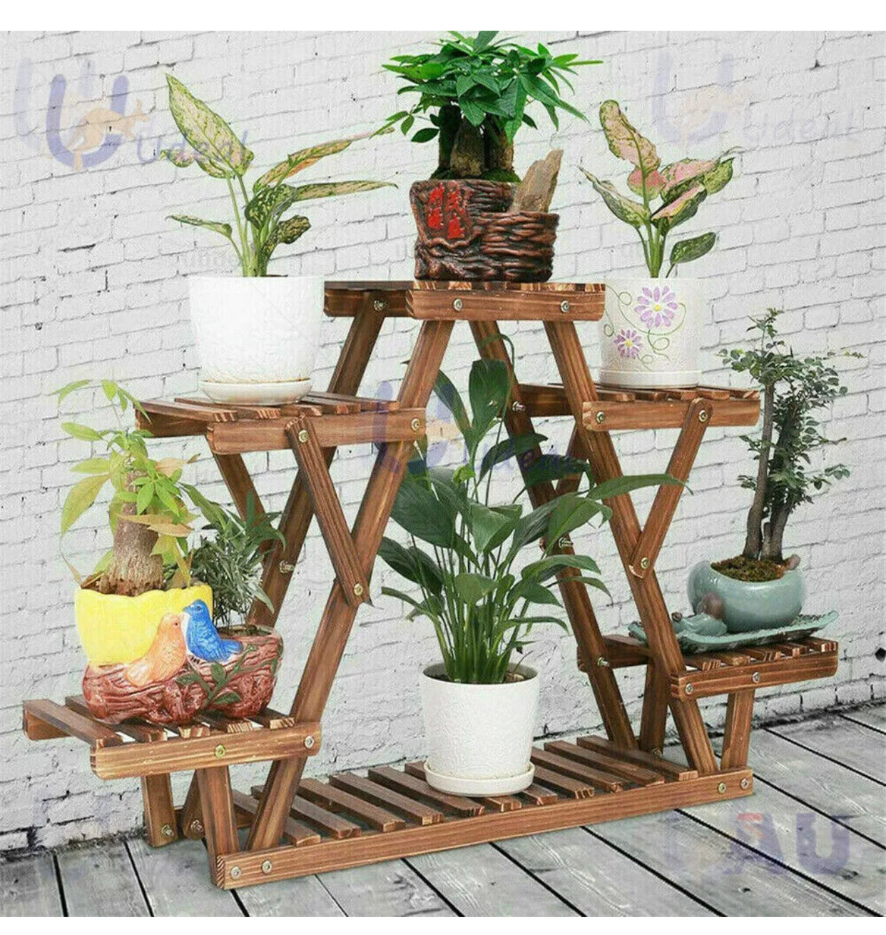 Brand new -6 Tier Plant Stand Outdoor Indoor Wooden Planter Corner Pots Rack Flower Shelf