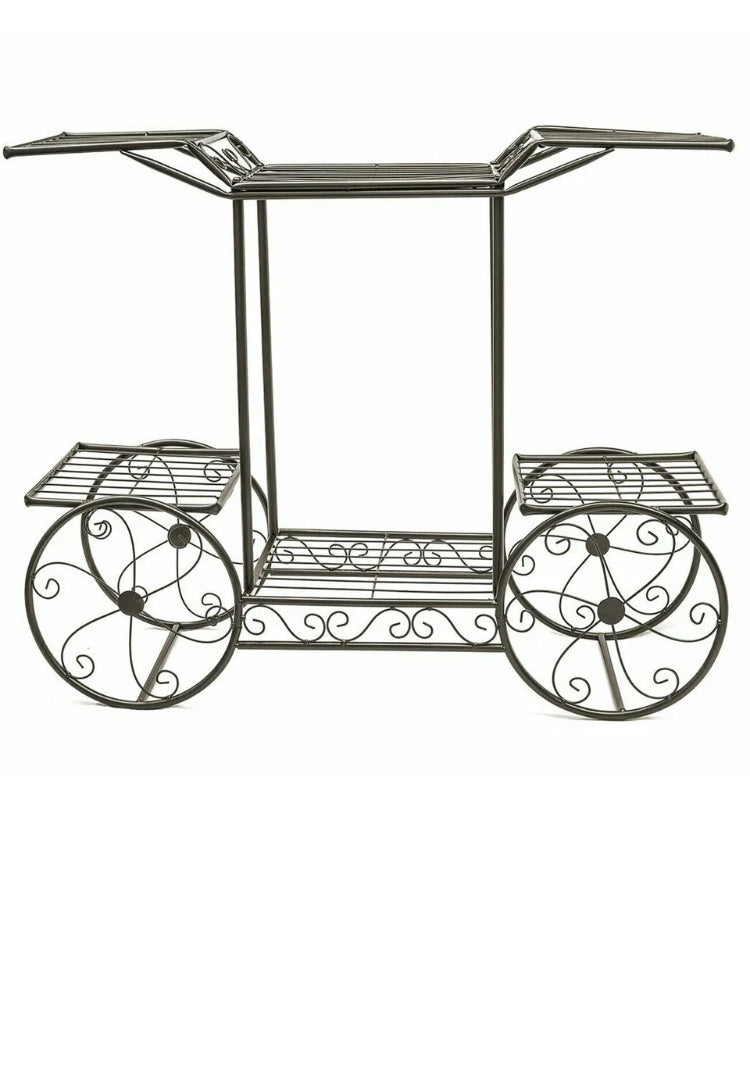 Brand new- free post 6 Tiers Garden Cart Stand & Flower Pot Plant Holder Display Rack Parisian Style