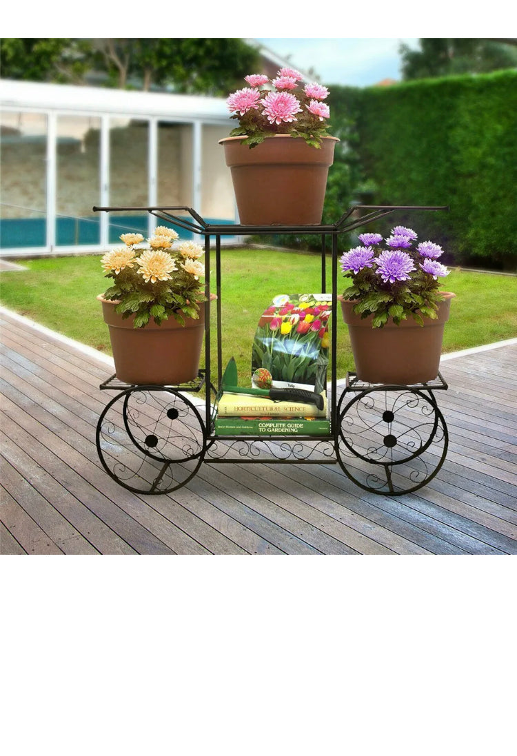 Brand new- free post 6 Tiers Garden Cart Stand & Flower Pot Plant Holder Display Rack Parisian Style