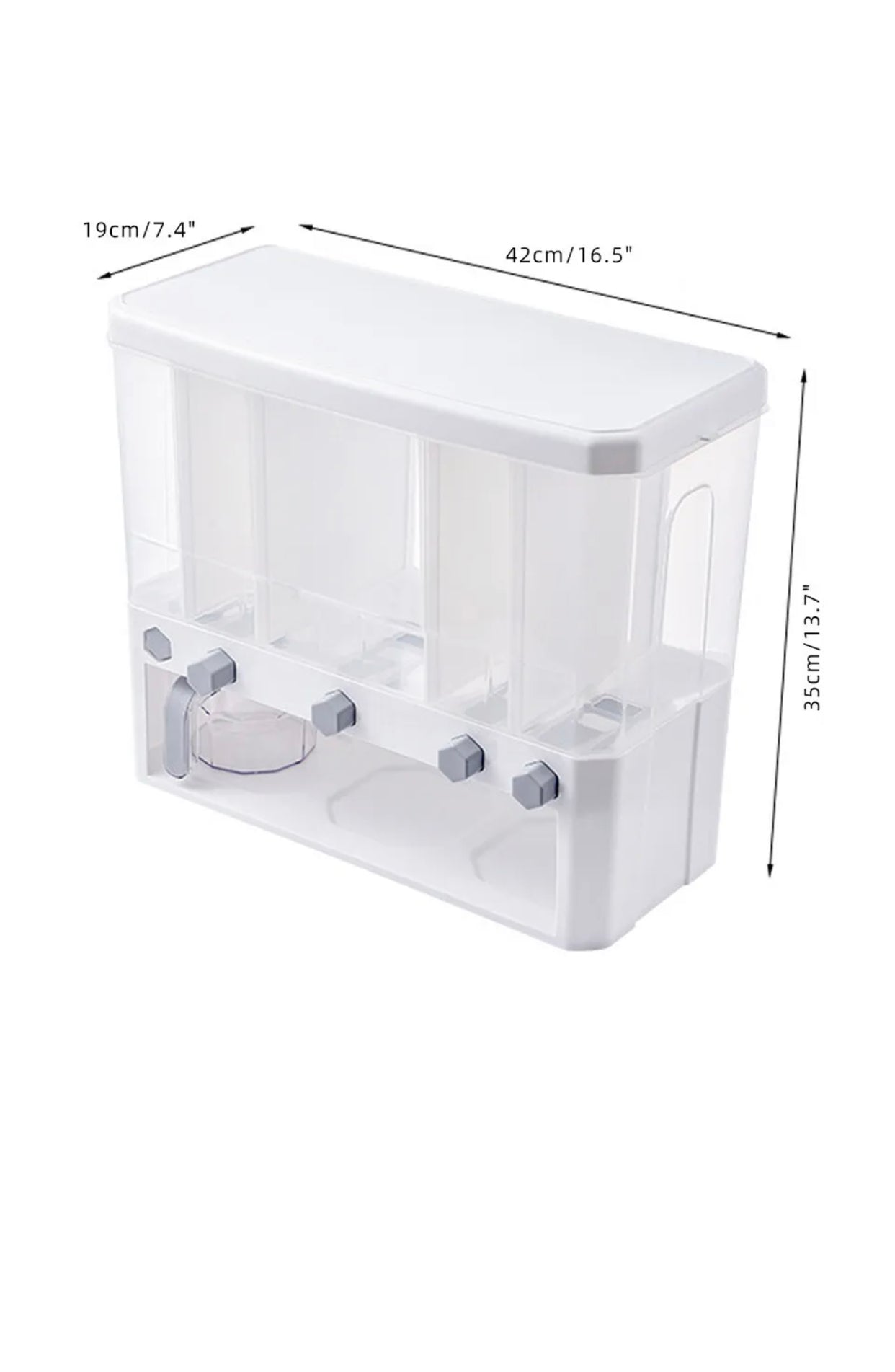 Brand new free post - 15Kg Grain Case Cereal Dispenser Storage Box Kitchen Food Rice Container Wall