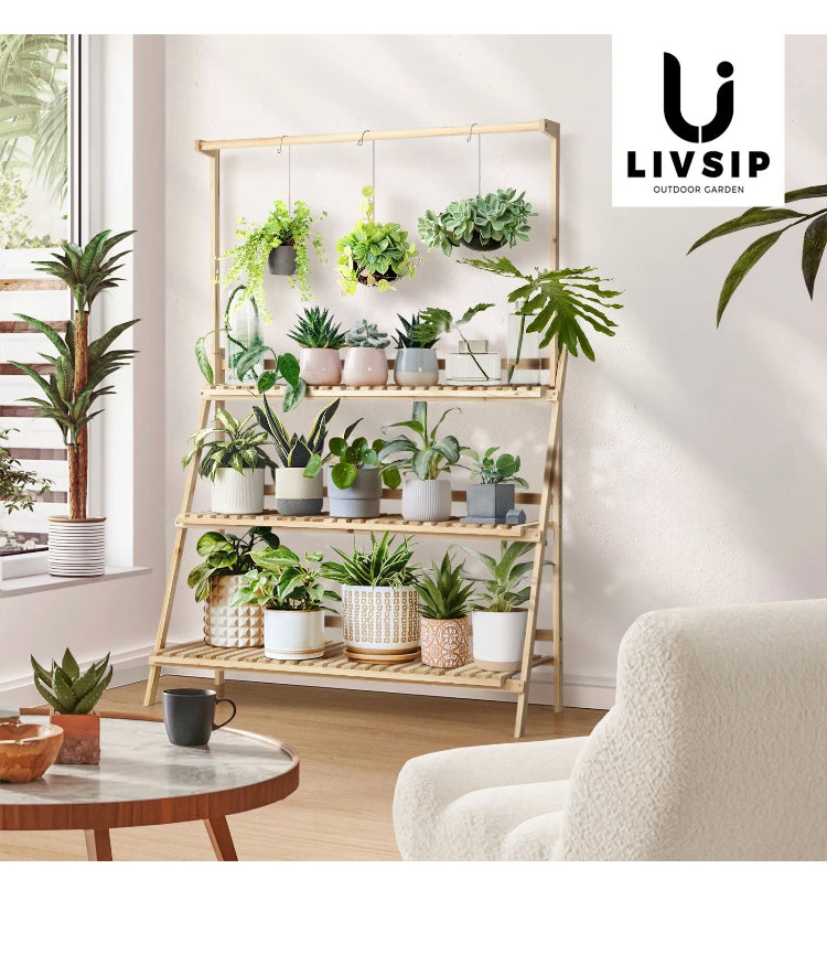 Brand new- free post Livsip Plant Stand Outdoor Indoor Wooden Flower Pots Rack Corner Planter Shelf