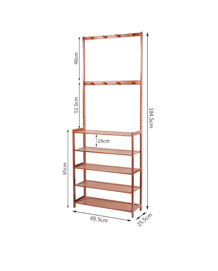 Brand new-free post 185CM Hall Tree Stand Entryway Hat Coat Clothes Shoe Rack Large Storage Capacity