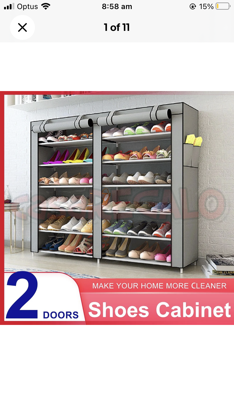 Double shoe rack with cover