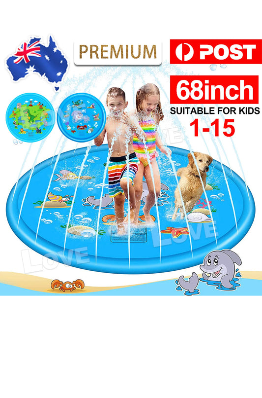 Brand new- free post 170cm Inflatable Water Splash Spray Mat Kids Sprinkler Play Pad Outdoor Pool