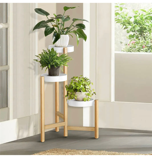 Brand new-free post 3 or 4 Tier Tall Plant Stand Bamboo Corner Plant Shelf Flower Stand Indoor Outdoor