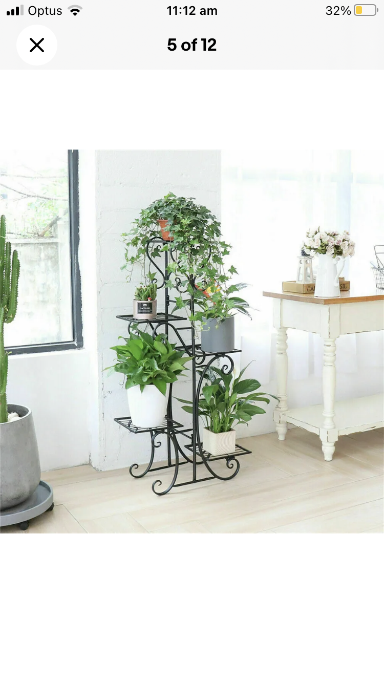 Brand new- free post 5 Tier Outdoor Metal Plant Stand Flower Planter Garden Display Holder Rack Shelf