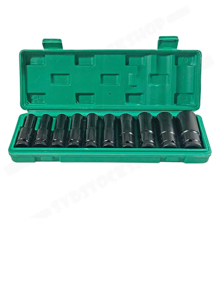 Brand new- free post  10Pcs 8-24Mm 1/2 inch Drive Deep Impact Socket Set Heavy Metric Garage Tool Box