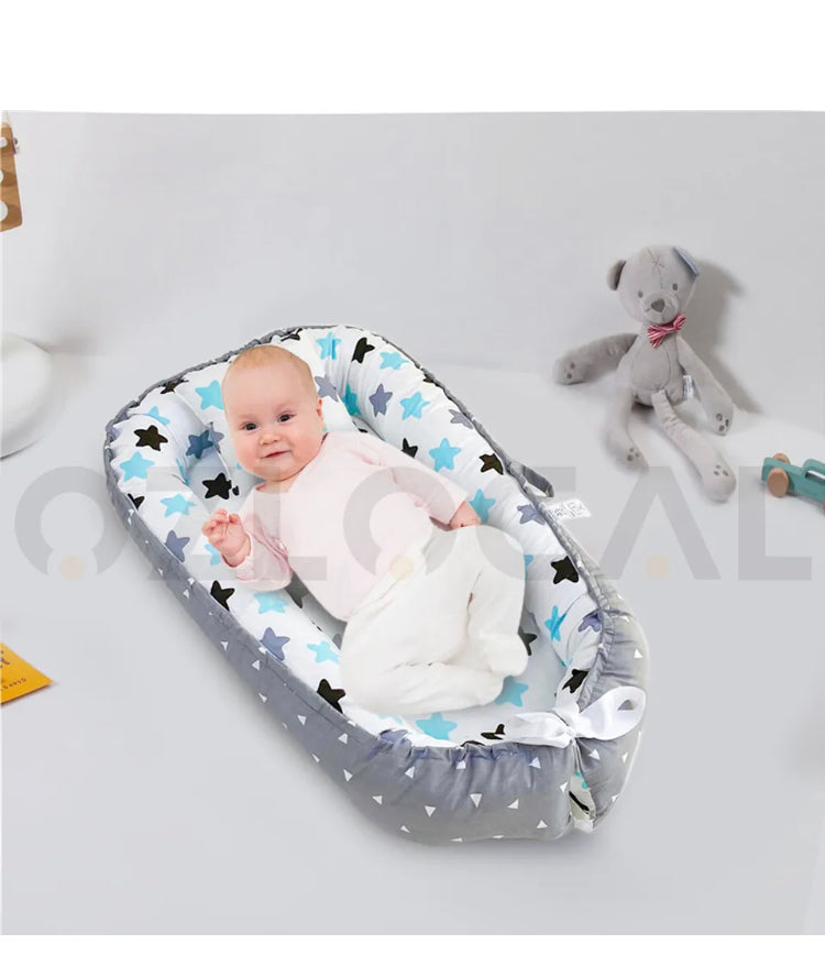 Brand new-free post Baby Nest Bed Lounger Sleeping Portable Pillow Newborn Bassinet Crib Cot 2 Sides