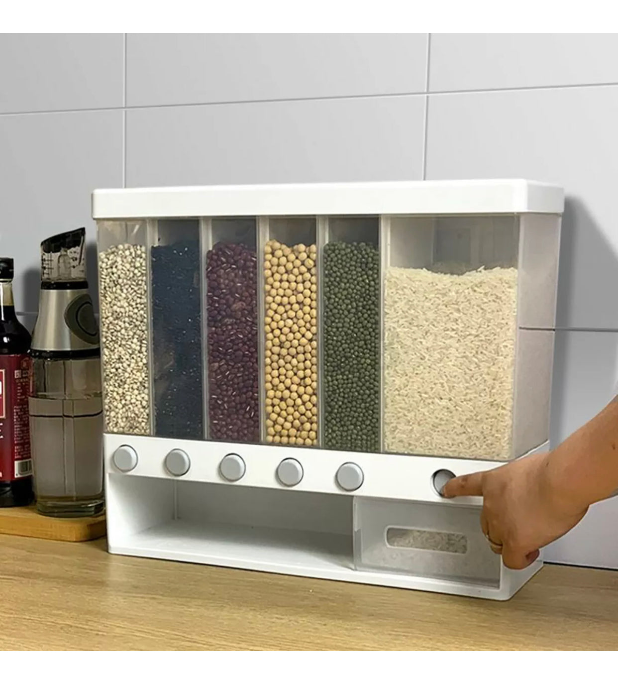 Brand new- free post 10Kg Grain Case Cereal Dispenser Storage Boxes Kitchen Food Bean Rice Container