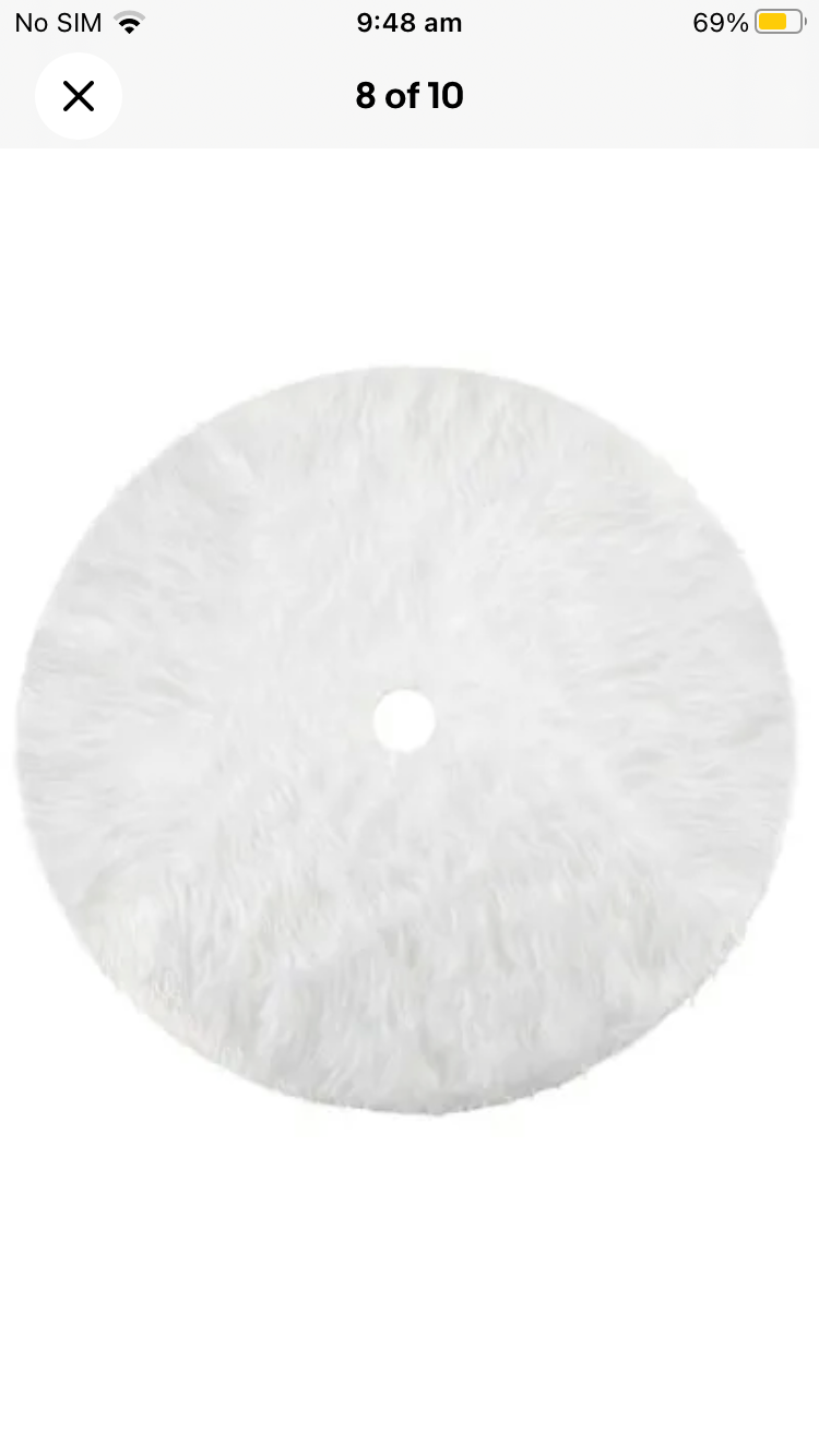 Brand new- free post White Christmas Tree Skirt Base Faux Fur Xmas Floor Mat Ornaments Decoration