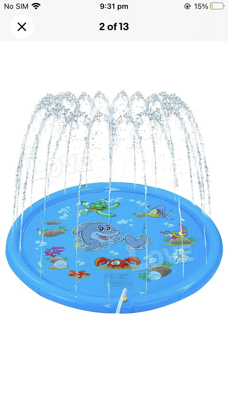 Brand new- free post 170cm Inflatable Water Splash Spray Mat Kids Sprinkler Play Pad Outdoor Pool