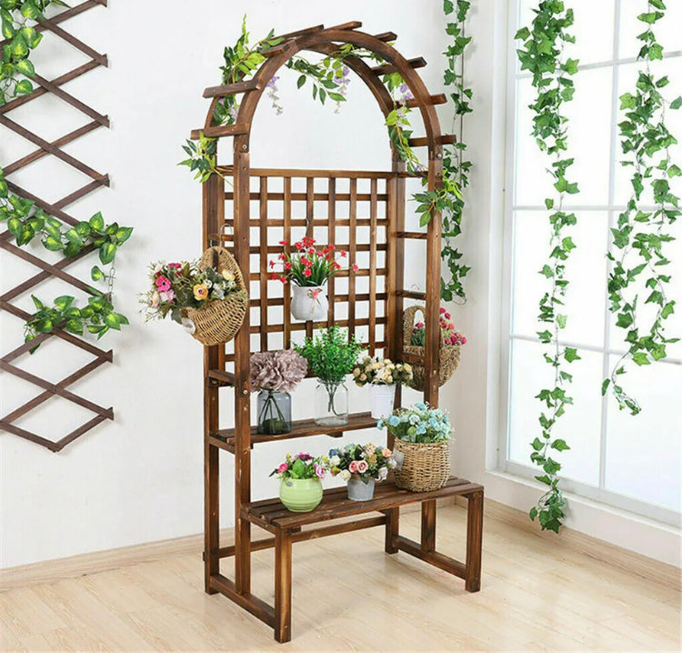 Brand new- free post Outdoor Indoor XL Large Plant Stand Arched Top Flower Planter Hanging Shelf Rack