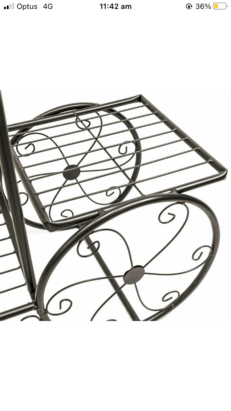 Brand new- free post 6 Tiers Garden Cart Stand & Flower Pot Plant Holder Display Rack Parisian Style