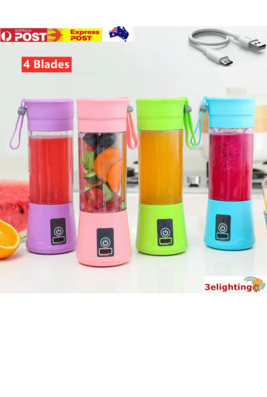 Brand new- free post Rechargeable PORTABLE USB ELECTRIC FRUIT JUICER SMOOTHIE BLENDER TRAVEL BOTTLE