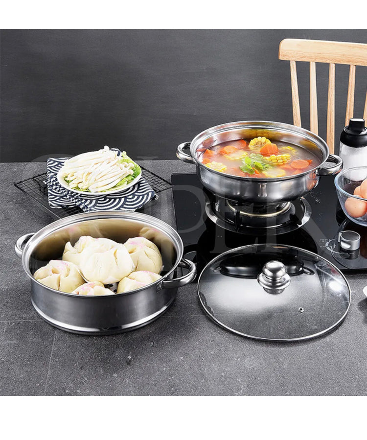 Brand new-free post 3 Tier Stainless Steel Steamer Meat Vegetable Cooking Steam Pot Kitchen Tool