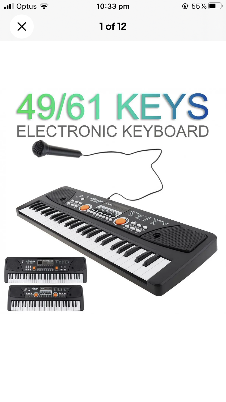 Brand new- free post 61 Key Digital Music Electronic Keyboard Kids Gift Electric Piano Organs Mi