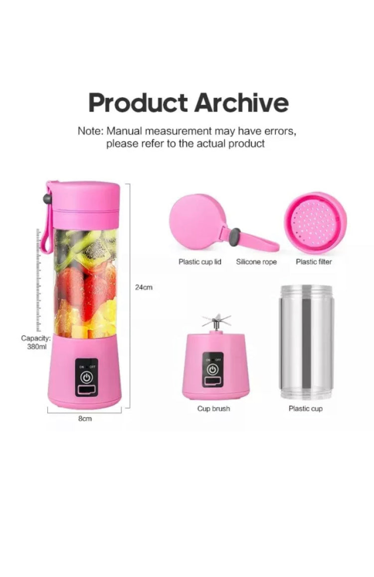 Brand new- free post Rechargeable PORTABLE USB ELECTRIC FRUIT JUICER SMOOTHIE BLENDER TRAVEL BOTTLE